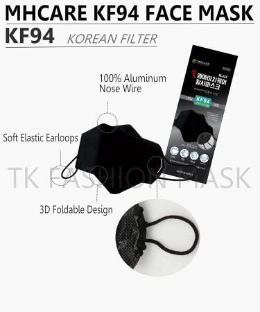 Buy 5 Pack Black Disposable KF-94 Face Masks - Made in Korea Adjustable Unisex Design Dust Protection Individual Packs for Adults - Buy Online on GoSupps.com