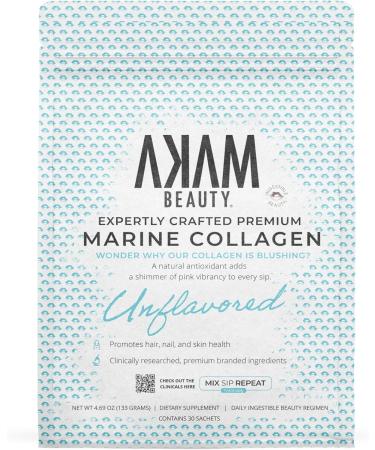 Marine Collagen Peptides Powder Type I II & III 30-Count Pouch (Unflavored) Premium Daily Support for Hair Skin Nails & Joints Ingestible Beauty by Akam - Buy Online on GoSupps.com