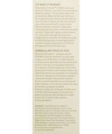AHAVA Eye Makeup Remover 4.2 fl oz - Gentle and Effective Formula - Buy Online on GoSupps.com