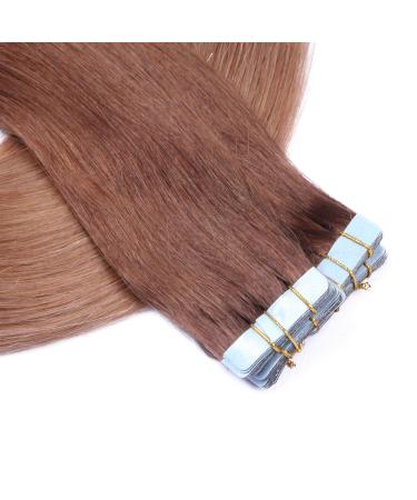 Tape In Hair Extensions #4/27 Ombre - 40cm 100% Remy Human Hair 60 Tresses 2.5g Each - Best Quality for Luxurious Hair Transformation - Buy Online on GoSupps.com