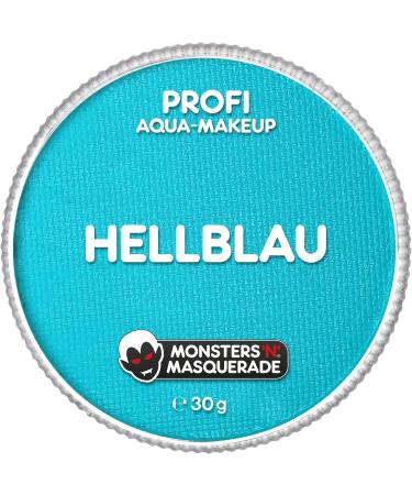 Monsters'n Masquerade - Profi Aqua Schminke Hellblau 30G |Water-based face and body make-up |Make-up theater m atmosphere Face color children