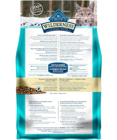 Blue Buffalo Wilderness High Protein Grain Free Natural Adult Indoor Hairball Control Dry Cat Food Chicken 2.2kg bag kibble Medium Bag Small Bag Hairball Control - Buy Online on GoSupps.com