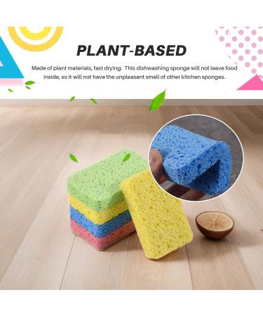 qazaa Large Cellulose Sponges Kitchen Sponges for Dish Duty Scrub Sponges Non-Scratch Dish Scrubber Sponge for Cookware 5 Pcs - Buy Online on GoSupps.com
