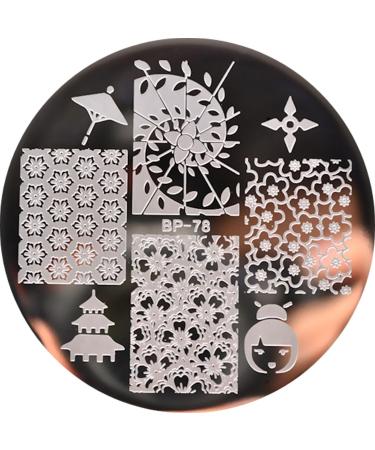 STAMPING STENCIL #BP-78 - Spiral Cherry Blossoms & Geisha Design | Premium Craft Stencils for DIY Projects | International Shipping Available - Buy Online on GoSupps.com
