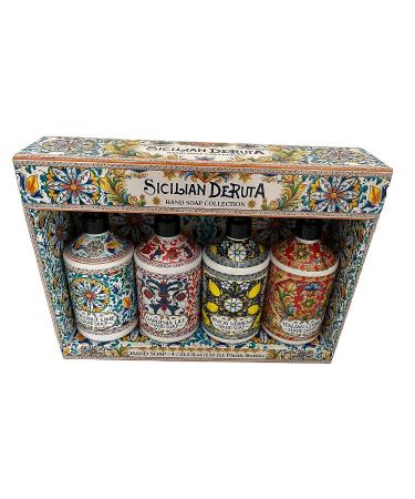 Sicilian Deruta Hand Soap Collection - 4 x 21.5 fl.oz Bottles - Italian Citrus, Lemon Verbena, Gardenia Lily, Coconut Lime - Buy Online on GoSupps.com