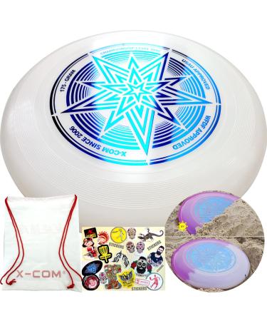 HHD X-Com Ultimate Disc 175 Gram Flying Disc USA Ultimate Championship Level of WFDF and USAU Disc, Deluxe Model, New Pure Material Non-Recycling 1 Pack 1 Storage Bag Over 17 Stickers UV Vary