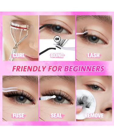 DIY Individual Cluster Eyelash Extension Kit - 280pcs Natural Russian Lashes - 50p 9-16MM A-Cluster Lashes Kit for Self Application - Buy Online on GoSupps.com