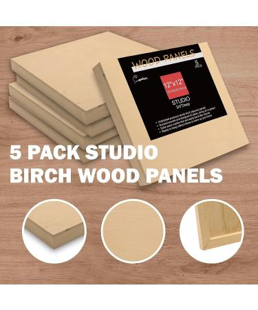 5 Pack 12x12 Unfinished Birch Wood Cradled Panels for Painting - 3/4 Deep Cups - Ideal for Pouring Art, Crafts, and More - Buy Online on GoSupps.com