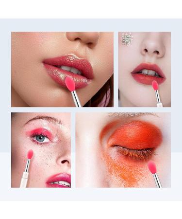 Silicone Lip Brush Set - 4 Pink Lip Gloss Wands with Cap for Lip Mask & Cream - Buy Online on GoSupps.com