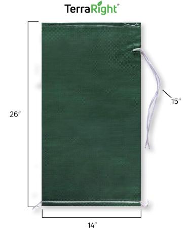 20 Count TerraRight Sandbags - Extra Durable Green Woven Polypropylene Bags with UV Protection 14 x 26 - Buy Online on GoSupps.com