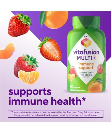 Vitafusion Multi+ Immune Support Adult Gummy Vitamins - Vitamin C, Zinc, & Multivitamins - 90 Count - Buy Online on GoSupps.com
