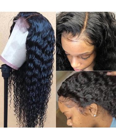 Midulla 26 Inch HD Lace Front Deep Wave Wig 180% Density | Brazilian 10A Curly Human Hair Wig for Black Women | Pre Plucked 4x4 Deep Wave Wig with Baby Hair | 26 Natural Color - Buy Online on GoSupps.com