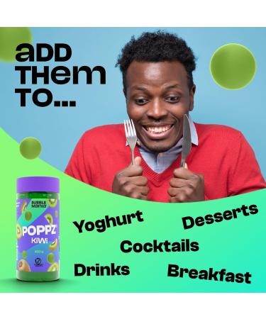 POPZ Popping Boba Fruit Pearls for Bubble Tea - Kiwi Bursting Tapioca Pearls by Bubble Mania | 450g - Buy Online on GoSupps.com