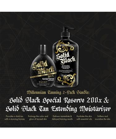 Millennium Tanning Solid Black 200X Tanning Lotion - 13.50 & 18.25 oz Tan Extender for Accelerated Bronzing - Buy Online on GoSupps.com