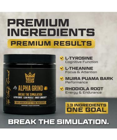 Alpha Grind Instant Maca Coffee for Men | Natural Energy & Brain Boosting Nootropic | Lean Muscle Growth | 30 Servings - Buy Online on GoSupps.com