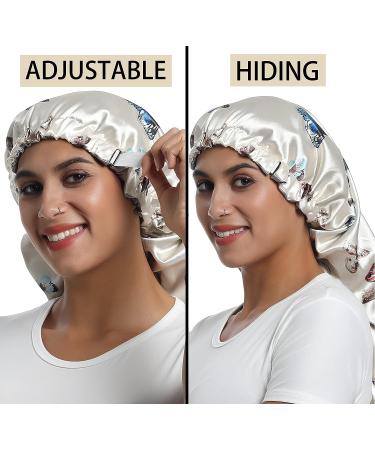 SAYMRE Satin Bonnet for Braids & Curly Hair | Adjustable Sleep Cap | Small-XX-Large | Long Butterfly Design - Buy Online on GoSupps.com