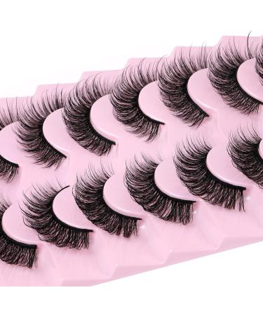 JIMIRE Faux Mink Fairy Lashes 3D Fluffy Peri Style Full Volume False Eyelashes Cat Eye 5D Multilayer Spiky Butterfly 15MM D Curly Fluffy Strip Fake Lashes 8 Pairs Pack - Buy Online on GoSupps.com