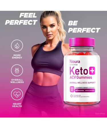 NutraRize Noura Keto+ACV Gummies Official Keto Supplement All Natural Apple Cider Vinegar Reviews (60 Gummies) - Buy Online on GoSupps.com