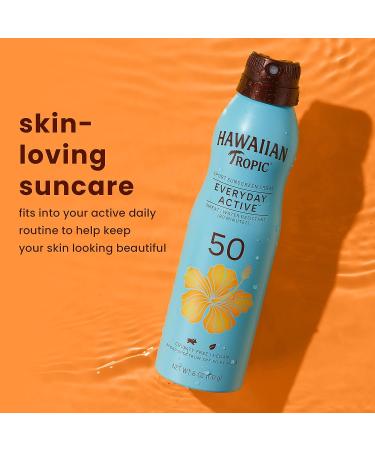 Hawaiian Tropic Everyday Active Clear Spray Sunscreen SPF 50 6oz | Oxybenzone Free Sunblock - Buy Online on GoSupps.com