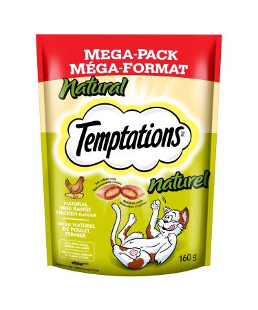 TEMPTATIONS Adult Cat Treats All Natural Free Range Chicken Flavour 160g Pouch (10 Pack) 160 g (Pack of 10) All Natural Chicken