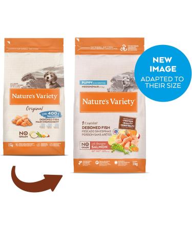 Nature's Variety No Grain - Puppy Med/Maxi Dog Food - Norwegian Salmon - 3kg - Buy Online on GoSupps.com