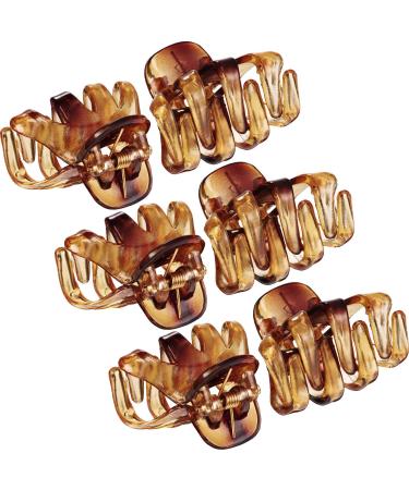 24 Pack 3 cm Mini Grip Octopus Clip Spider Jaw Hair Claw Clips (Brown)