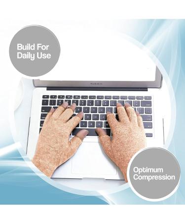 Hotcakes Compression Gloves - Arthritis Pain Relief for Men and Women - Beige XL - Buy Online on GoSupps.com