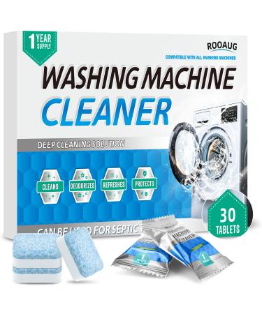 Washing Machine Cleaner Tablets-30 Counts Laundry Cleaning Tablets Deep Cleaning Tablets For Front Loader&Top Load Washer-Eliminate Washing Machine Odor