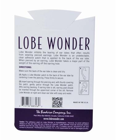 Lobe Wonder Ear Lobe Support Patch - 120 Clear & Latex-Free Patches, Prevents Torn or Stretched Piercings, Protects Healthy Ear Lobes - Buy Online on GoSupps.com