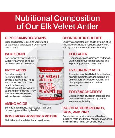 Elk Velvet Antler Capsules 100% Pure Made in Canada (90 caps) (3) - Buy Online on GoSupps.com