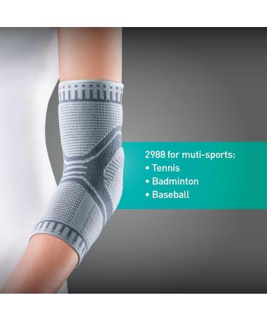 OPPO 2988 ACCUTEX Elbow Brace Compression Sleeve for Tendonitis Tennis Elbow Golfer's Elbow & Arthritis - Unisex Gray Small - Buy Online on GoSupps.com