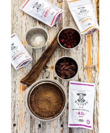 Biltong with Wiri-Wiri Chilli Pepper (hot) FRENCH Beef tenderly dried (150 Grams) - Buy Online on GoSupps.com