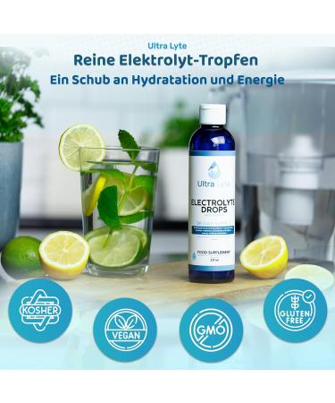 Ultra Lyte Keto Electrolytes - Vegan Mineral Drops for Hydration & Muscle Cramps | 96 Portions | Zero Calories - Buy Online on GoSupps.com
