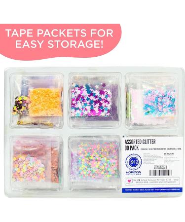 Horizon Group USA 90-Pack Glitter Set - Fine, Chunky, Neon Glitter in Various Shapes for Crafts, Slime, Epoxy, Tumblers - Body Glitter Included - Buy Online on GoSupps.com