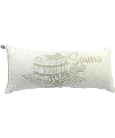 Ger3as Sauna Pillow Travel Pillow | 100% Cotton | Beige/White | 50x22 cm | Perfect for Relaxation & Comfort - Buy Online on GoSupps.com