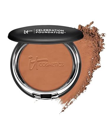 IT Cosmetics Celebration Foundation - Full-Coverage, Anti-Aging Powder Foundation - Blurs Pores Wrinkles & Imperfections - With Hydrolyzed Collagen & Hyaluronic Acid - 0.3 oz