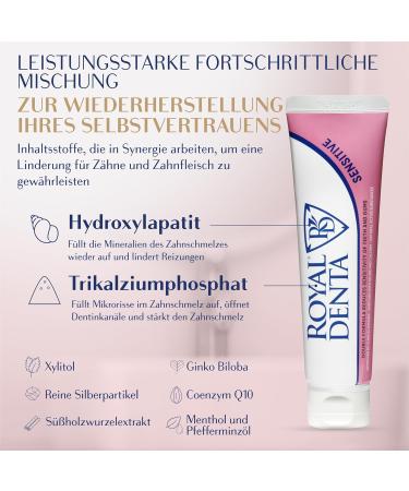 Royal Denta Sensitive Fluoride-Free Remineralizing Toothpaste with Q10 Coenzyme - 130g | Best for Sensitive Teeth & Healthy Smiles - Buy Online on GoSupps.com
