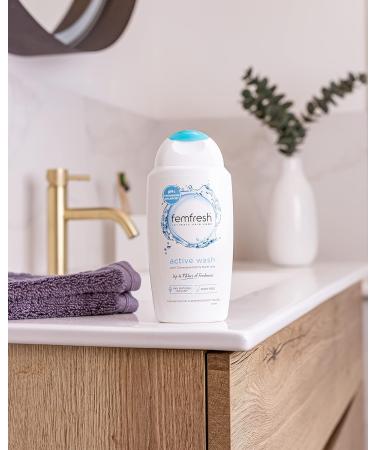 Femfresh Ultimate Care Active Vaginal Wash 250ml - pH Balanced, Fragrance Free Shower Gel with 12-hour Sweat Protection - Buy Online on GoSupps.com
