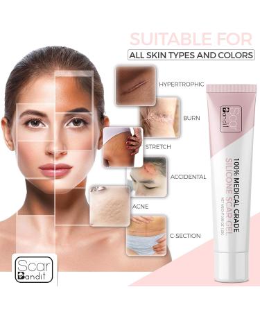 Scarbandit Advanced Scar Gel - Non-Sticky Silicone for Keloid, Stretch Marks, Acne & Surgical Scars - 45g - Buy Online on GoSupps.com