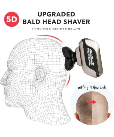 Best Head Shaver for Bald Men | 5D Rotary Detachable Electric 5-in-1 Waterproof Cordless Shaver - Buy Online on GoSupps.com
