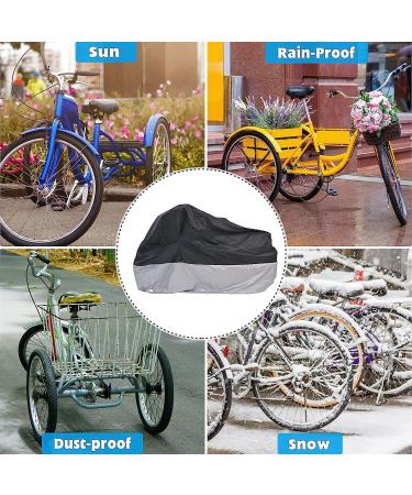 MOPHOTO Heavy Duty Waterproof Adult Tricycle Cover 75 L Black/Silver - Buy Online on GoSupps.com