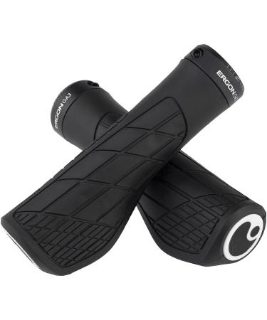 Ergon GA3 Ergonomic Bike Handlebar Grips with Mini-Wing | MTB Mountain, Trail, Touring, E-Bike | Secure Lock-on, Optimum Wrist Support | Pair of Grips, 2 Shifter Styles | Single Twist Shifter: One Size (Black only) OR Standard Shifter: Small or Large (7 c