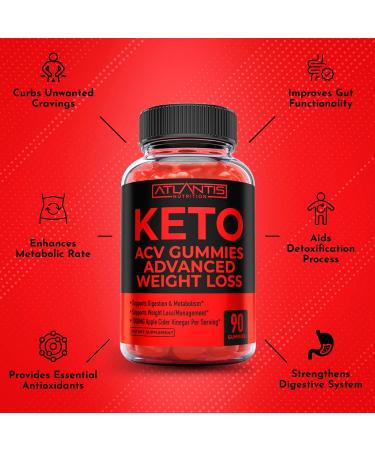 Keto ACV Gummies for Advanced Weight Loss - 1000mg Apple Cider Vinegar - 90 Count - Buy Online on GoSupps.com