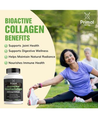 Primal Being Grassfed Beef Cartilage Collagen (Type I-V & XI)- Supports Hair Skin Nails Joint Health Immunity Digestion Post Exercise Recovery - 120 Capsules 3000 mg per Serving - Buy Online on GoSupps.com