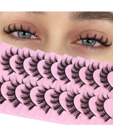 Manga Lashes Wispy False Eyelashes Cat Eye Lashes Natural Look 8 Pairs False Lashes Anime Russian Strip Lashes by Ruairie Z
