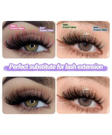 Natural Look 18MM Cat Eye Faux Mink Lashes by Goddvenus - Light, Fluffy, Wispy, Curly, 3D Volume D Curl Fake Lashes for Extension-like Pestanas Postizas Naturales - G-Fluffy Pack - Buy Online on GoSupps.com