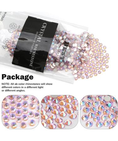 Yhmq 2880pcs Rhinestones for Nails - Lt. Rose AB Crystal Nail Art Crystals SS10 (2.6 & 2.8mm) - Perfect for Nail Designs & Decoration - Buy Online on GoSupps.com