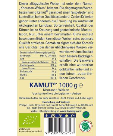 Buy BioKing 4x 1kg Organic Kamut - Premium Whole Grain - EUR 6.49/Pack | International Shipping Available - Buy Online on GoSupps.com