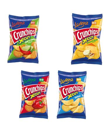 Lorenz CrunchChips Packet Pick N Mix - Choose from 3+ Flavours | Salted Paprika Cheese & Onion Chilli & Lime - Pack of 3 x 130g 173.33 g (Pack of 3)