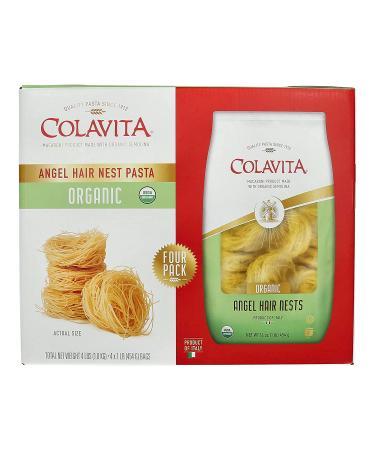 Colavita Organic Angel Hair Nest Capellini Thin Spaghetti Pasta 4 Pack (1lb/16 oz each) - Imported from Italy - Buy Online on GoSupps.com